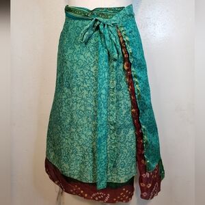 Beautiful Reversible Silk Wrap Skirt